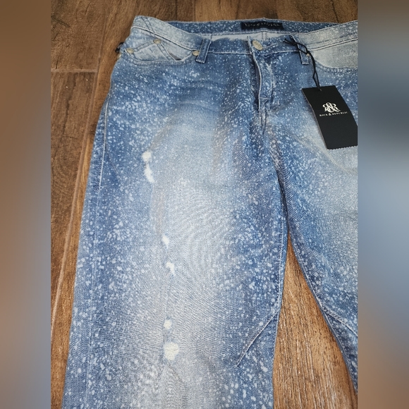 Rock & Republic Women Blue Jeans Paint Splatter Bleach Washed Size 8 / 10 - Picture 5 of 5